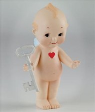 KEWPIE - PORCELAIN KEY TO HEART